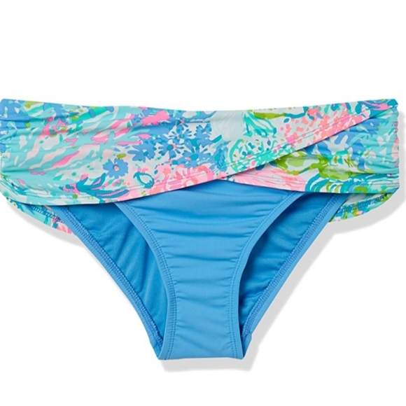 Lilly Pulitzer Lagoon Sarong Hipster Bottom, Zanzibar Blue, 14 - Picture 1 of 7